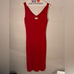 St. John Vibrant Red Midi Dress